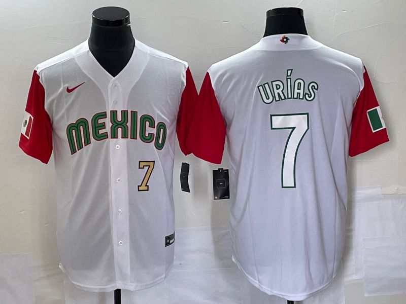 Men 2023 World Cub Mexico #7 Urias White white Nike MLB Jersey4->more jerseys->MLB Jersey